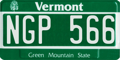 VT license plate NGP566