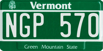 VT license plate NGP570
