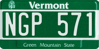 VT license plate NGP571
