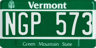 VT license plate NGP573