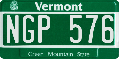 VT license plate NGP576
