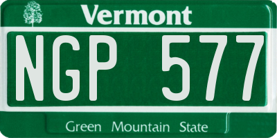 VT license plate NGP577