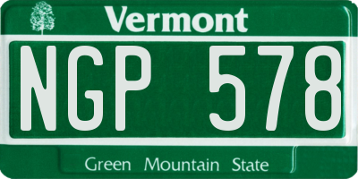 VT license plate NGP578