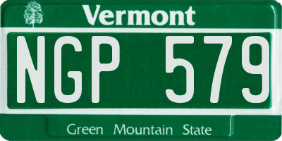 VT license plate NGP579