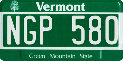 VT license plate NGP580