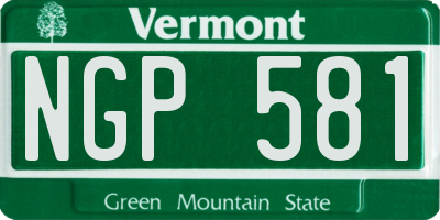 VT license plate NGP581