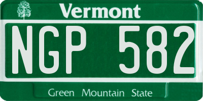 VT license plate NGP582