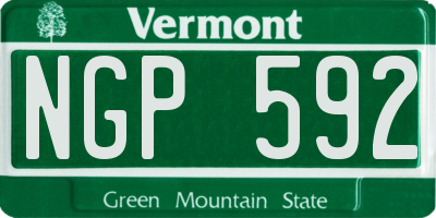 VT license plate NGP592