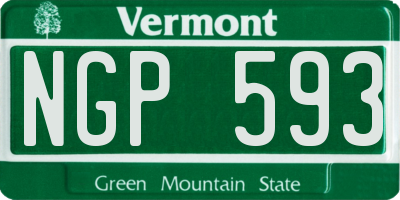 VT license plate NGP593