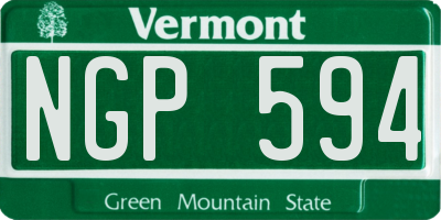 VT license plate NGP594