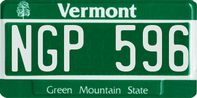 VT license plate NGP596