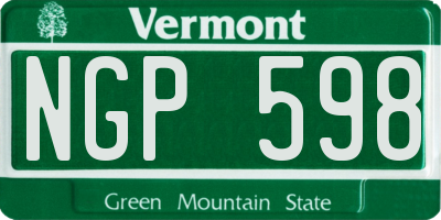 VT license plate NGP598