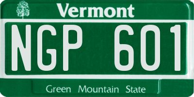 VT license plate NGP601