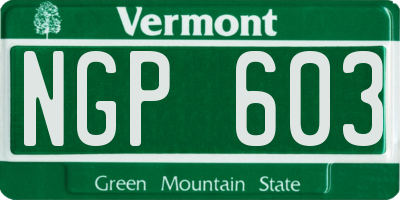 VT license plate NGP603