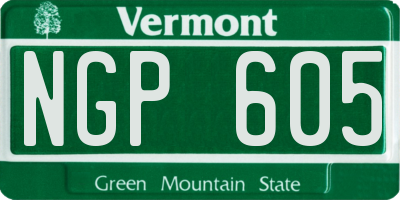 VT license plate NGP605
