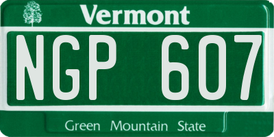 VT license plate NGP607