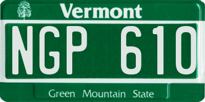 VT license plate NGP610