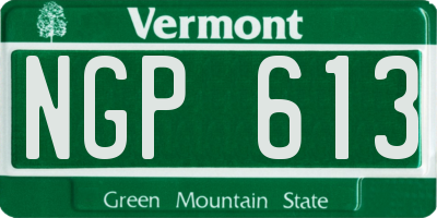 VT license plate NGP613