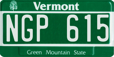 VT license plate NGP615
