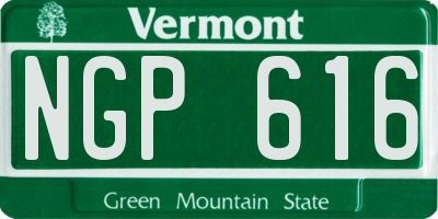 VT license plate NGP616