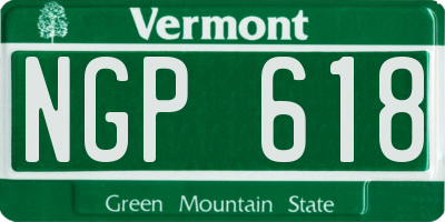 VT license plate NGP618