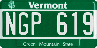 VT license plate NGP619