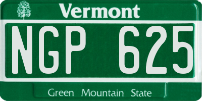 VT license plate NGP625