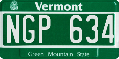 VT license plate NGP634