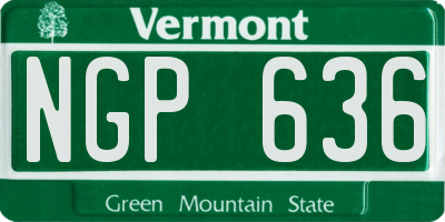 VT license plate NGP636