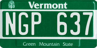 VT license plate NGP637