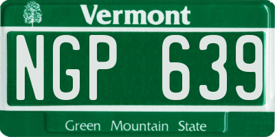 VT license plate NGP639