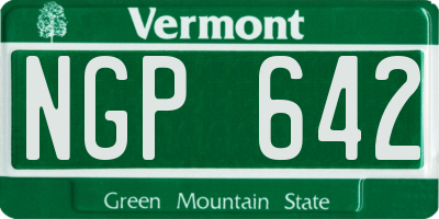 VT license plate NGP642