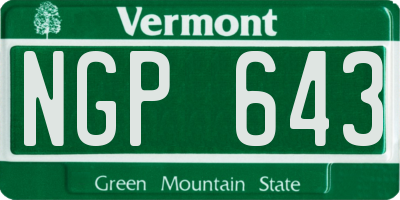 VT license plate NGP643