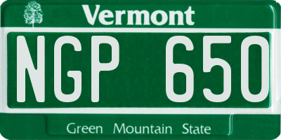 VT license plate NGP650