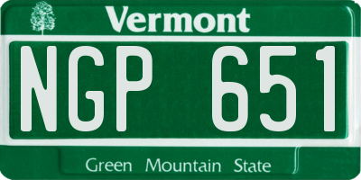 VT license plate NGP651