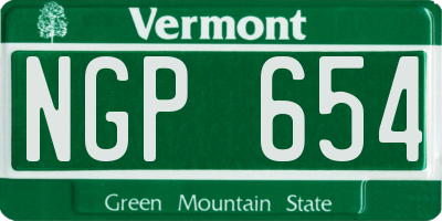 VT license plate NGP654