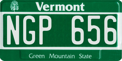 VT license plate NGP656