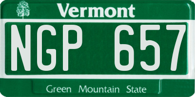VT license plate NGP657