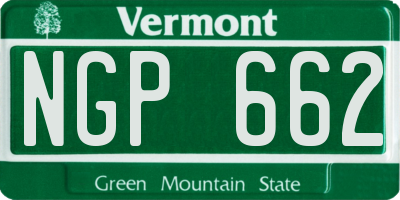 VT license plate NGP662