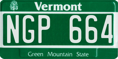 VT license plate NGP664