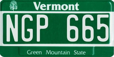 VT license plate NGP665