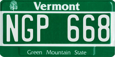 VT license plate NGP668