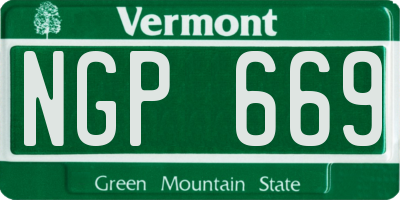 VT license plate NGP669