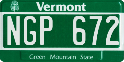 VT license plate NGP672
