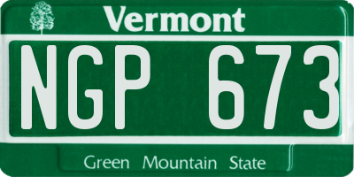 VT license plate NGP673