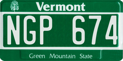 VT license plate NGP674