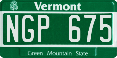 VT license plate NGP675