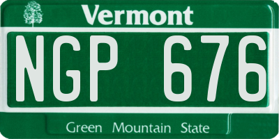 VT license plate NGP676