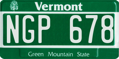 VT license plate NGP678