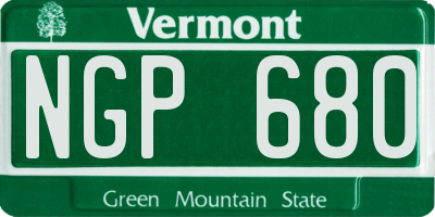 VT license plate NGP680